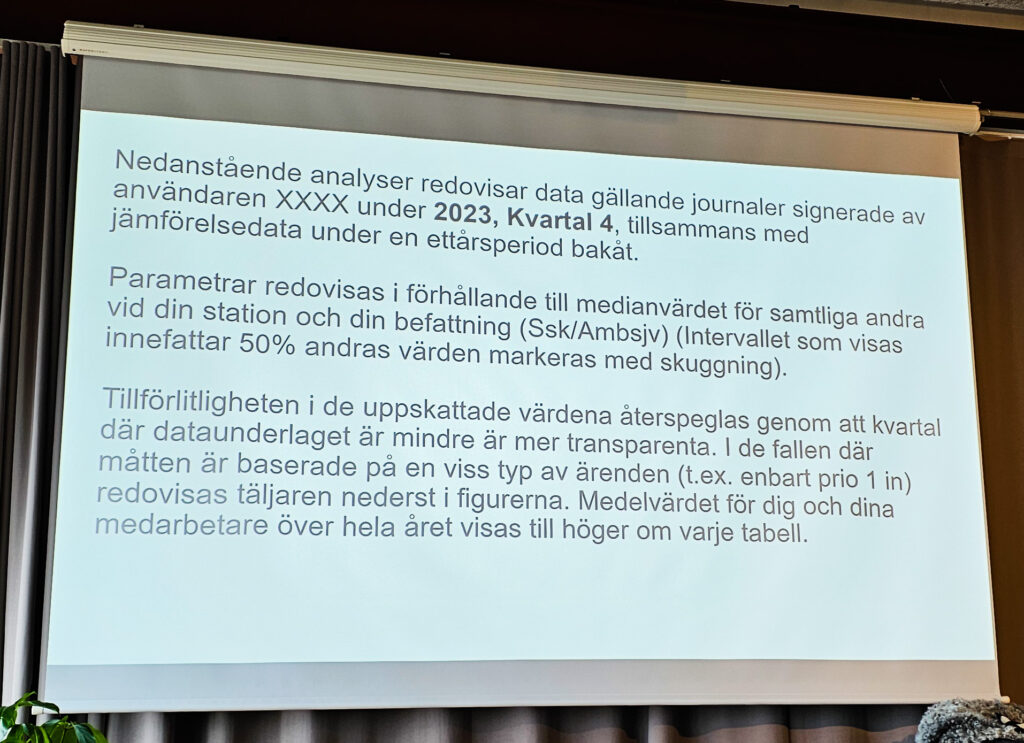 Exempel på uppföljningsutskick om smärtskattning och behandling i Västmanland.