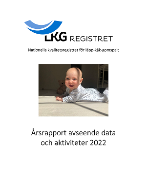 Miniatyr av framsidan på årsrapporten för 2022. Förutom titel på rapporten finns en bild en leende bebis.